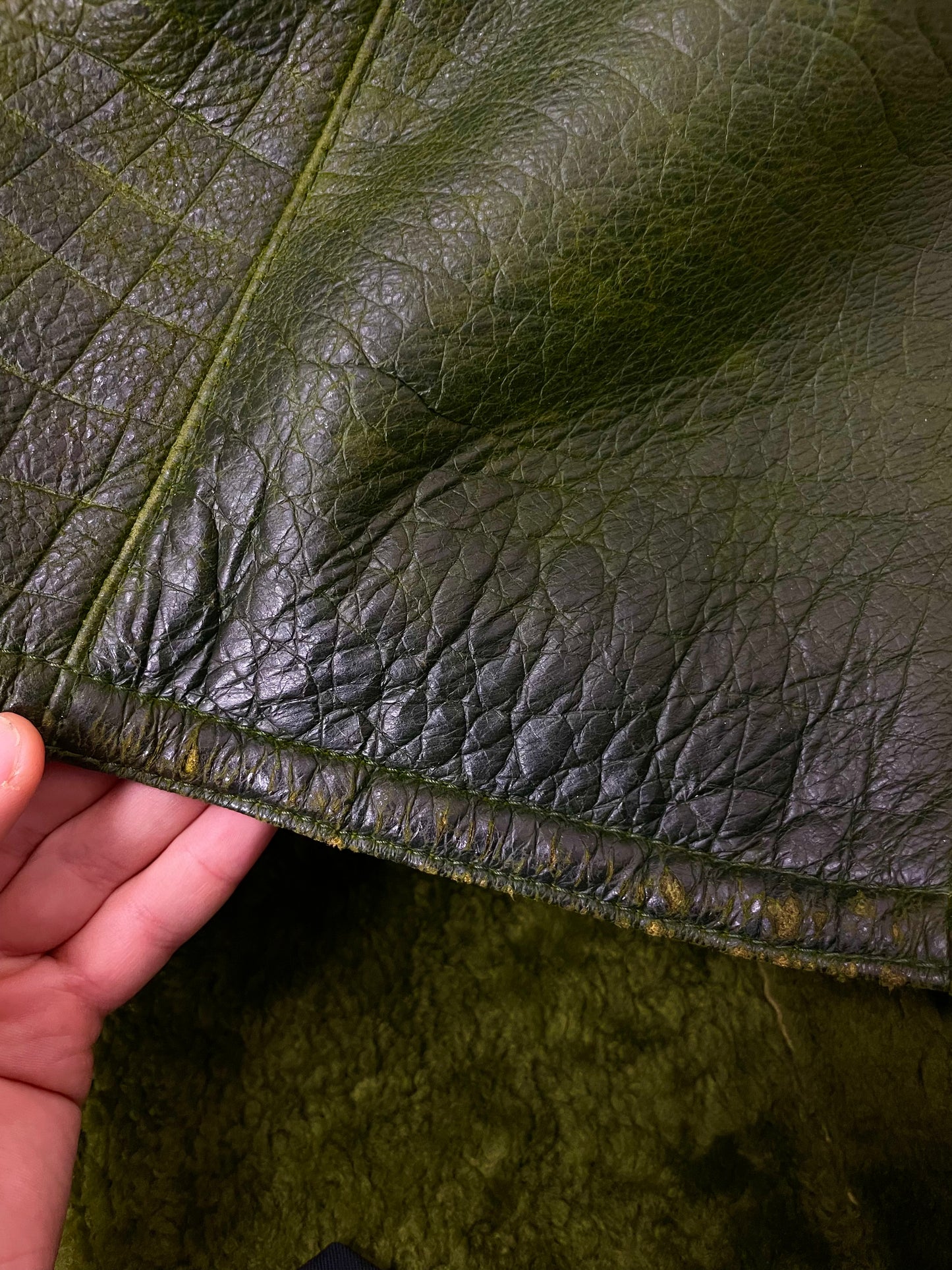 Green shearling jacket