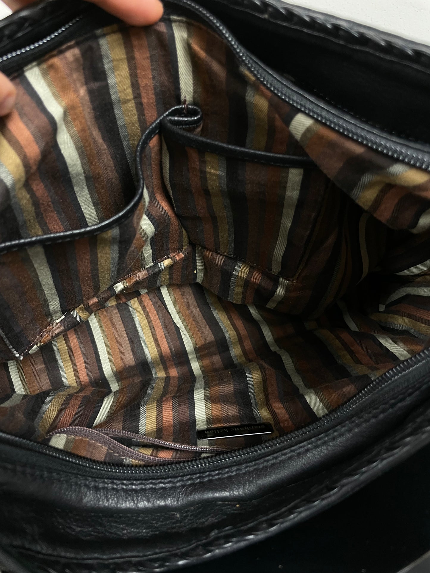 Borsa in vera pelle intrecciata