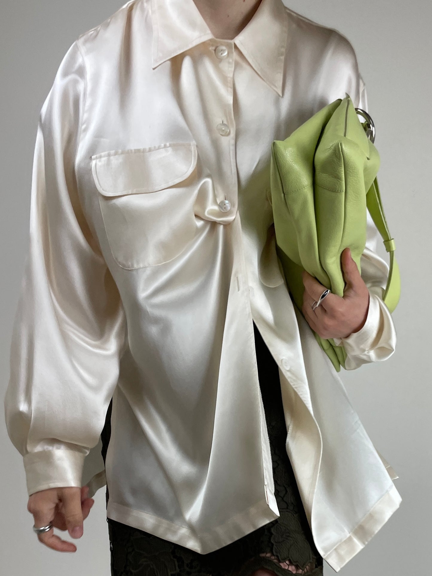 Camicia in raso di seta