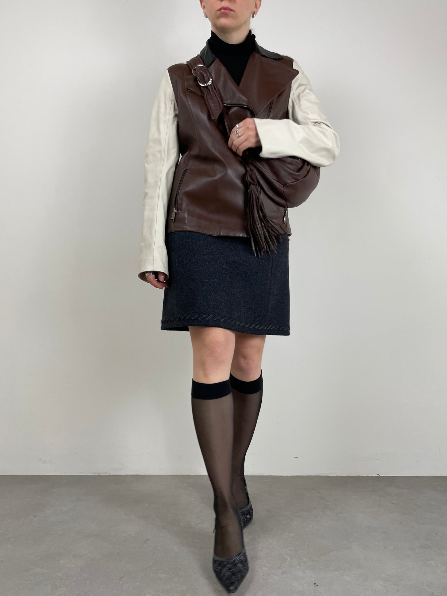 Hobo bag in pelle marrone