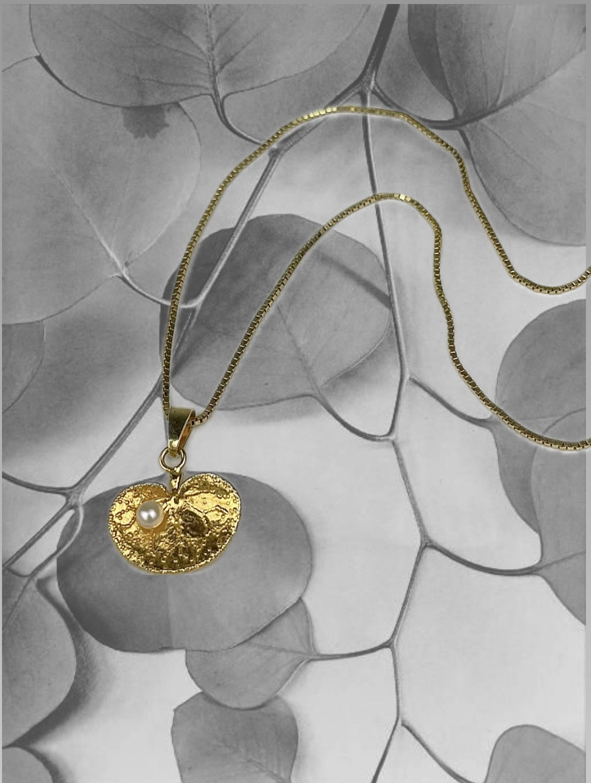 Leaf necklace in 925 silver