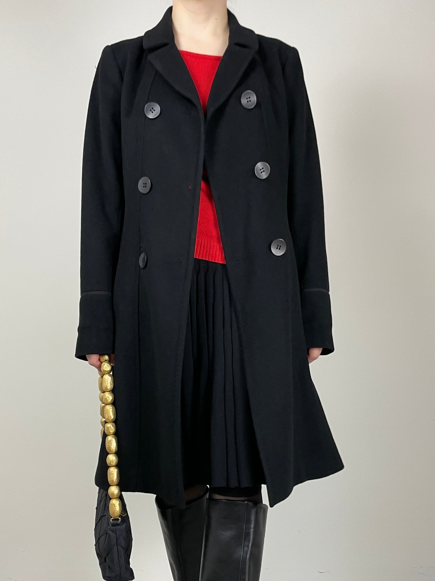 Cappotto in lana e cashmere nero