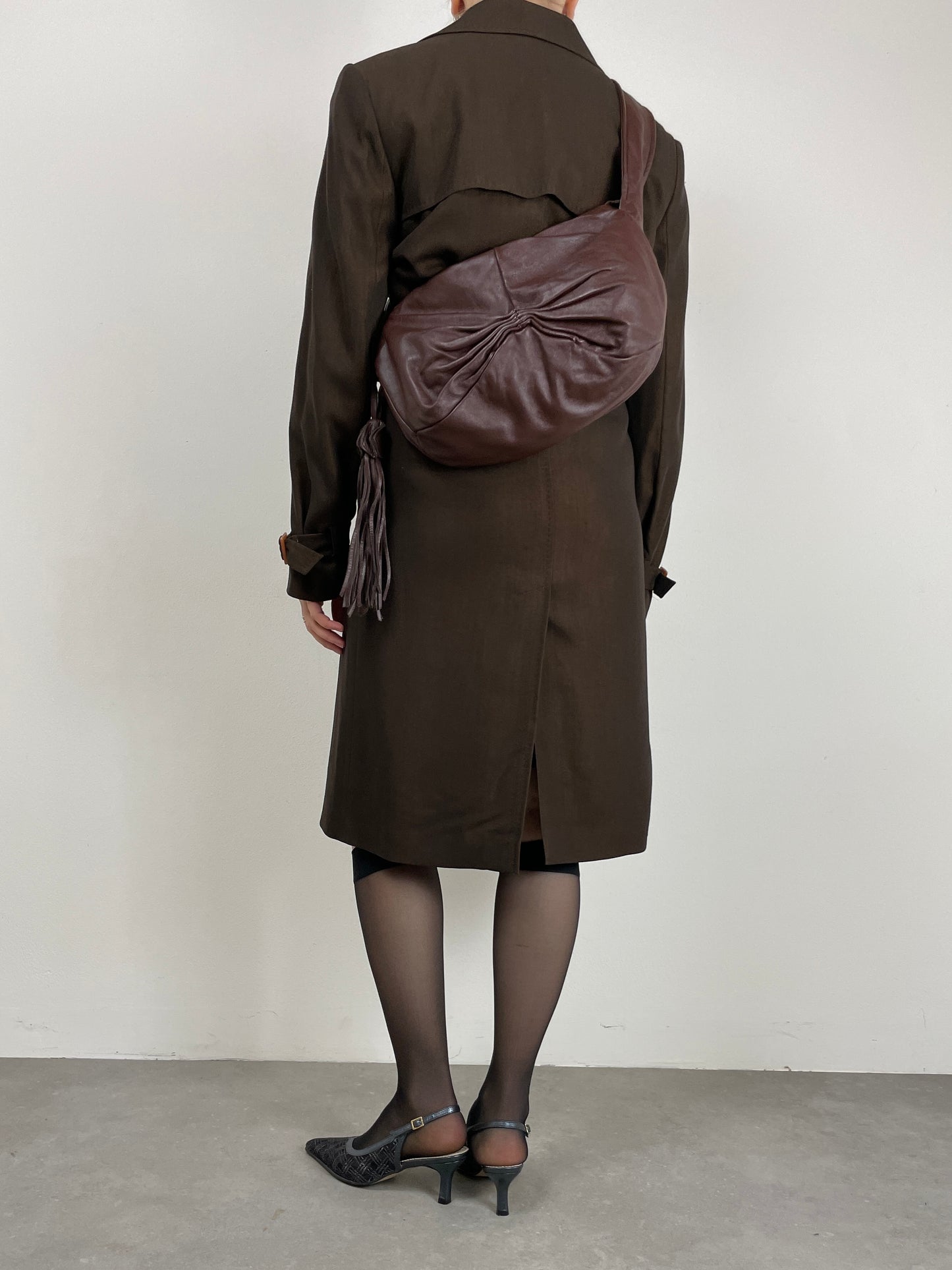 Hobo bag in pelle marrone