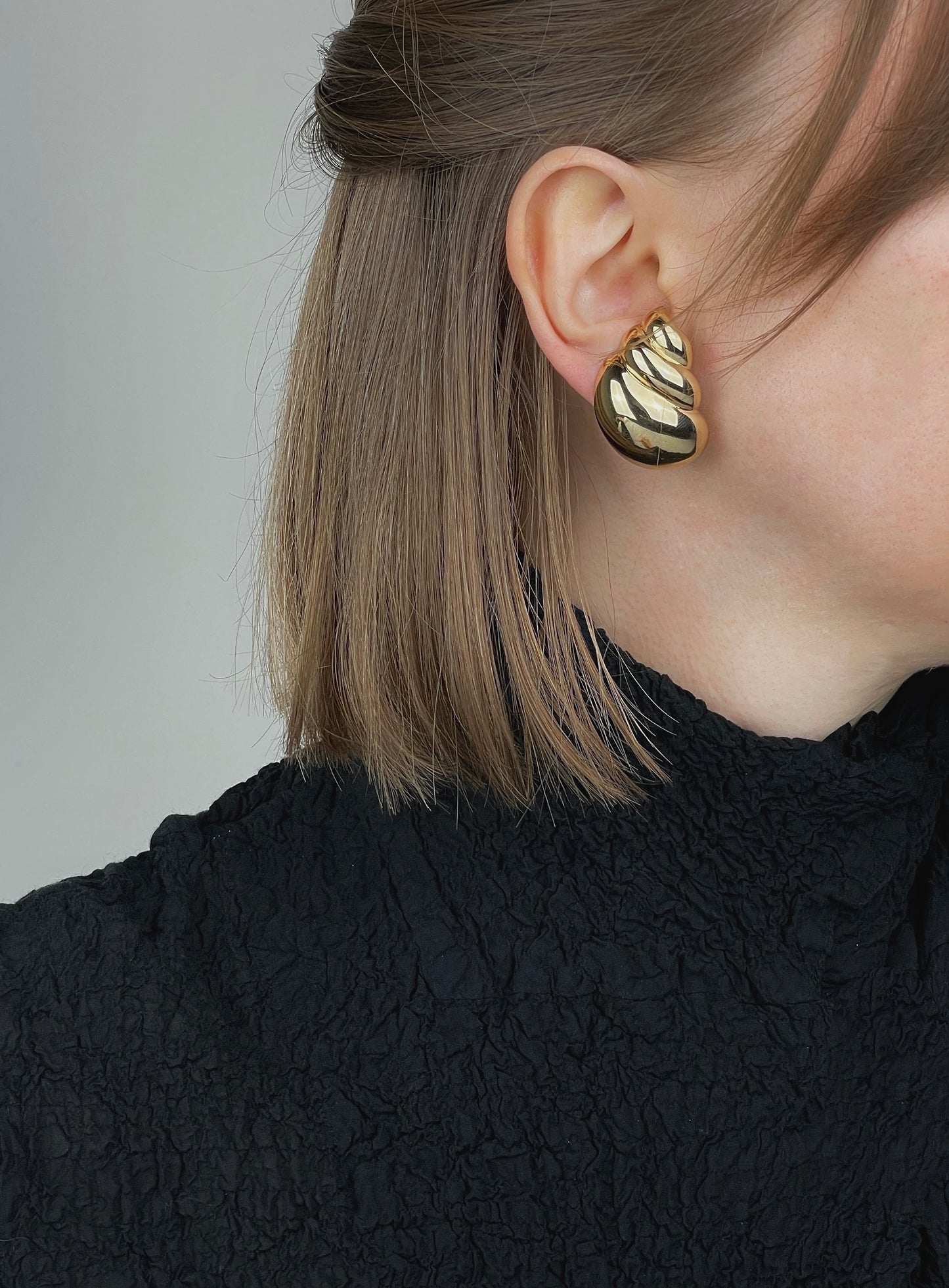 Gold plated shell earrings