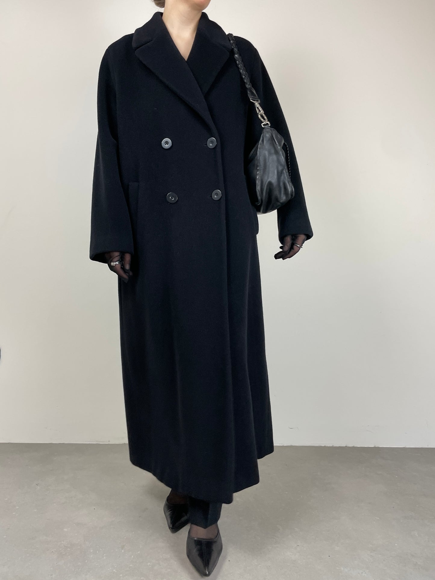 Cappotto nero Made in Italy in lana