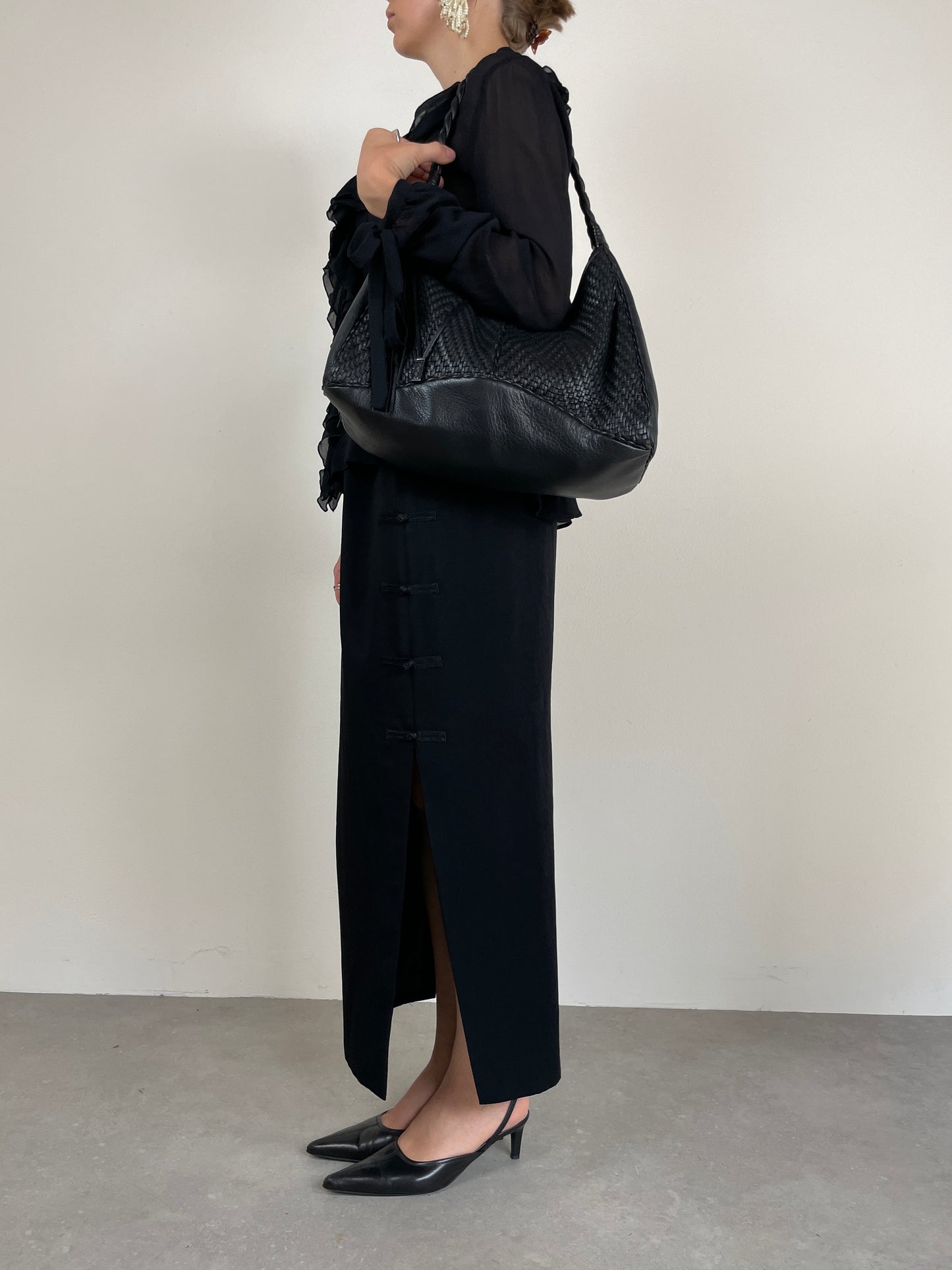 Borsa in vera pelle intrecciata