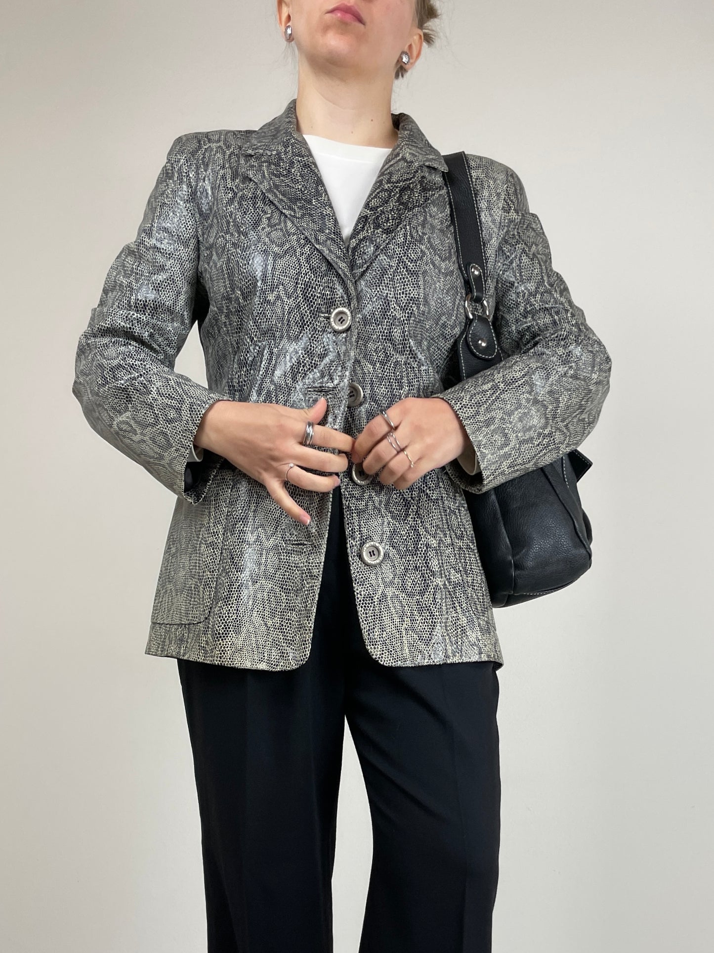 Giacca Genny in vera pelle effetto pitonato