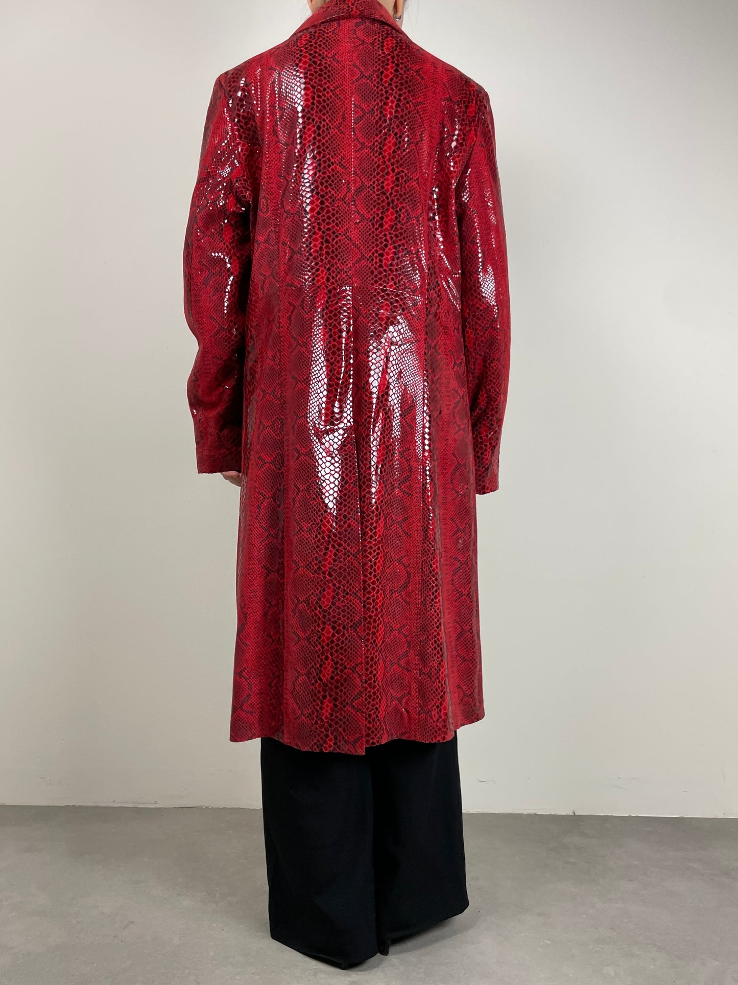 Trench in vera pelle pitonata