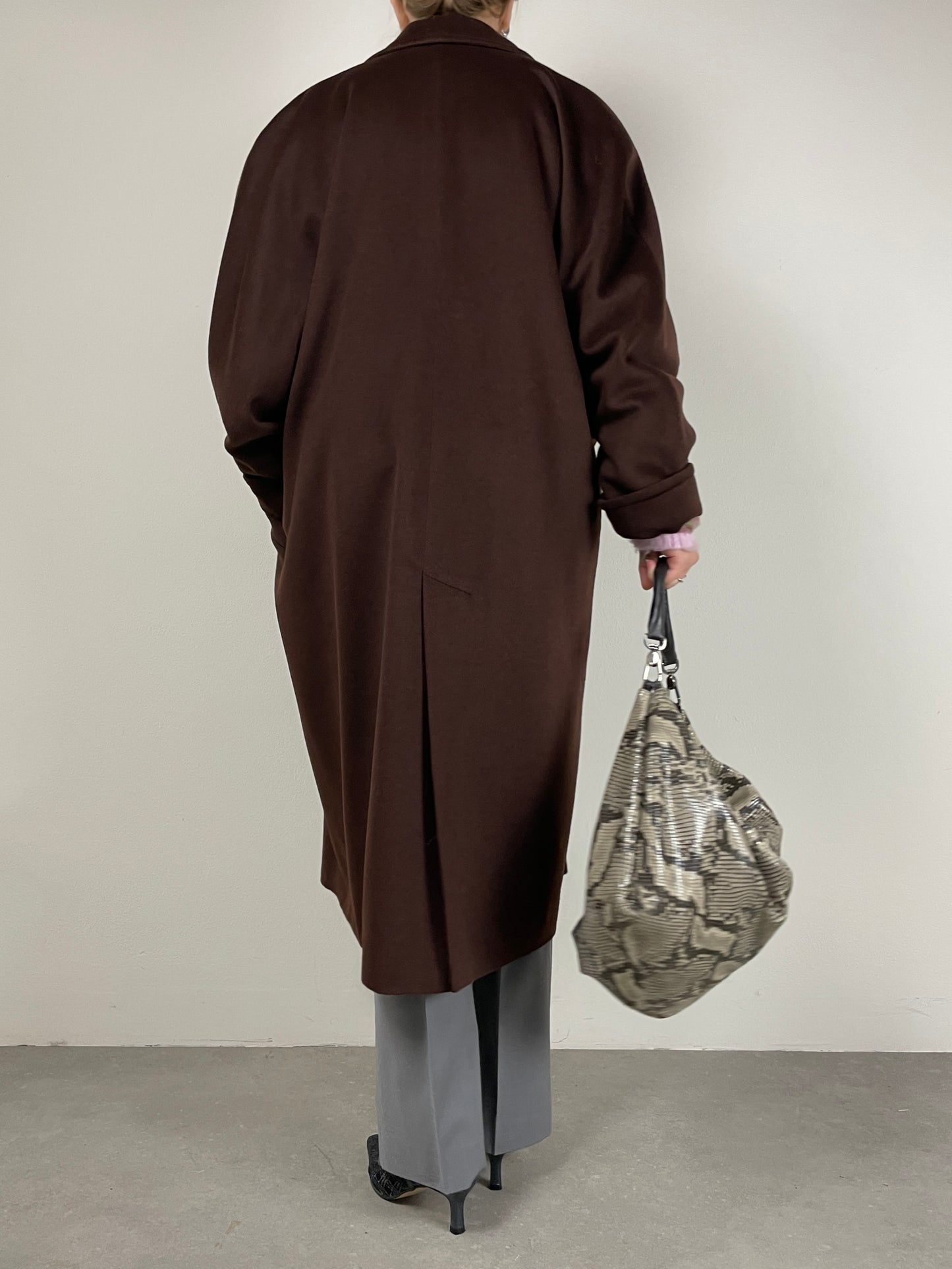 Cappotto in lana color cioccolato