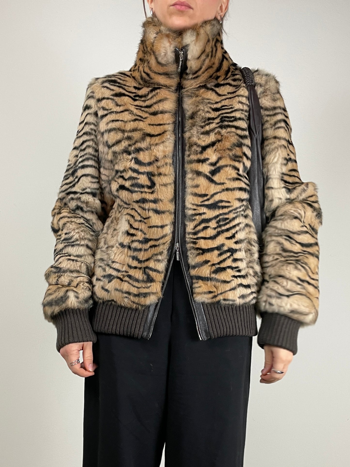 Giacca in vera pelliccia vintage di coniglio