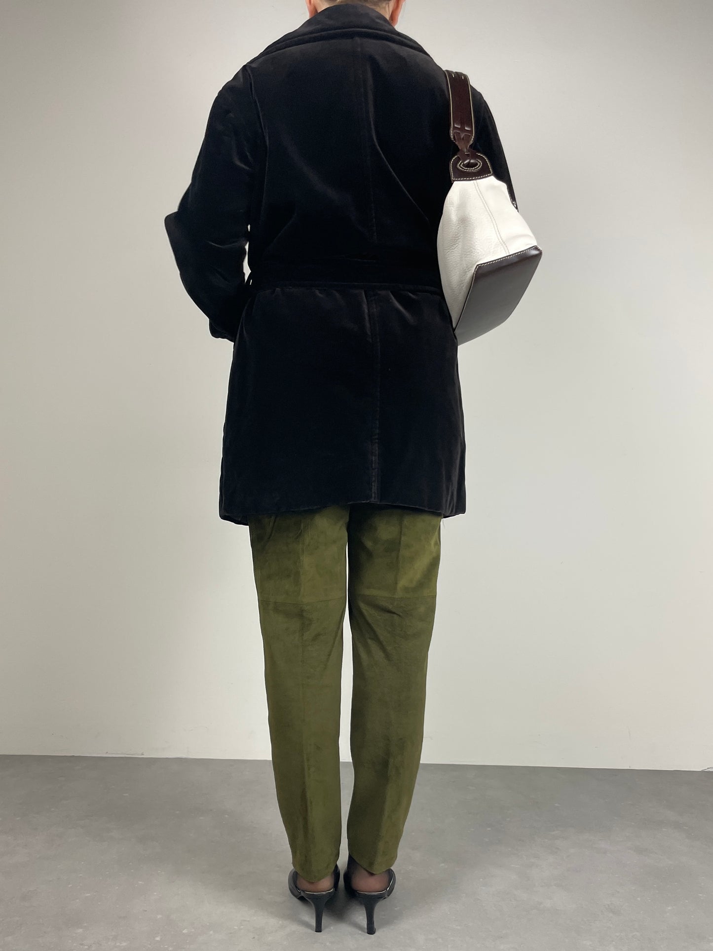 Borsa in vera pelle bicolore