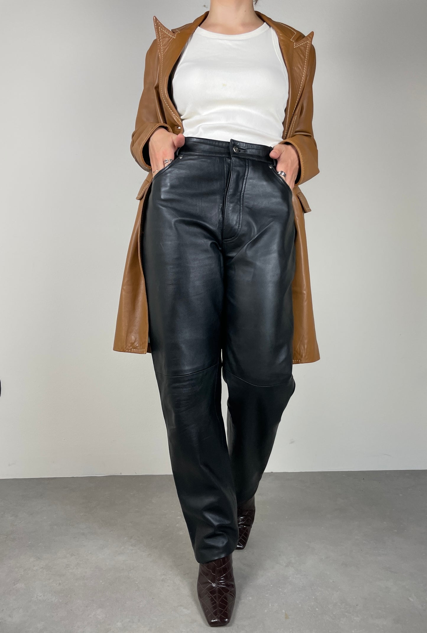 Black leather pants