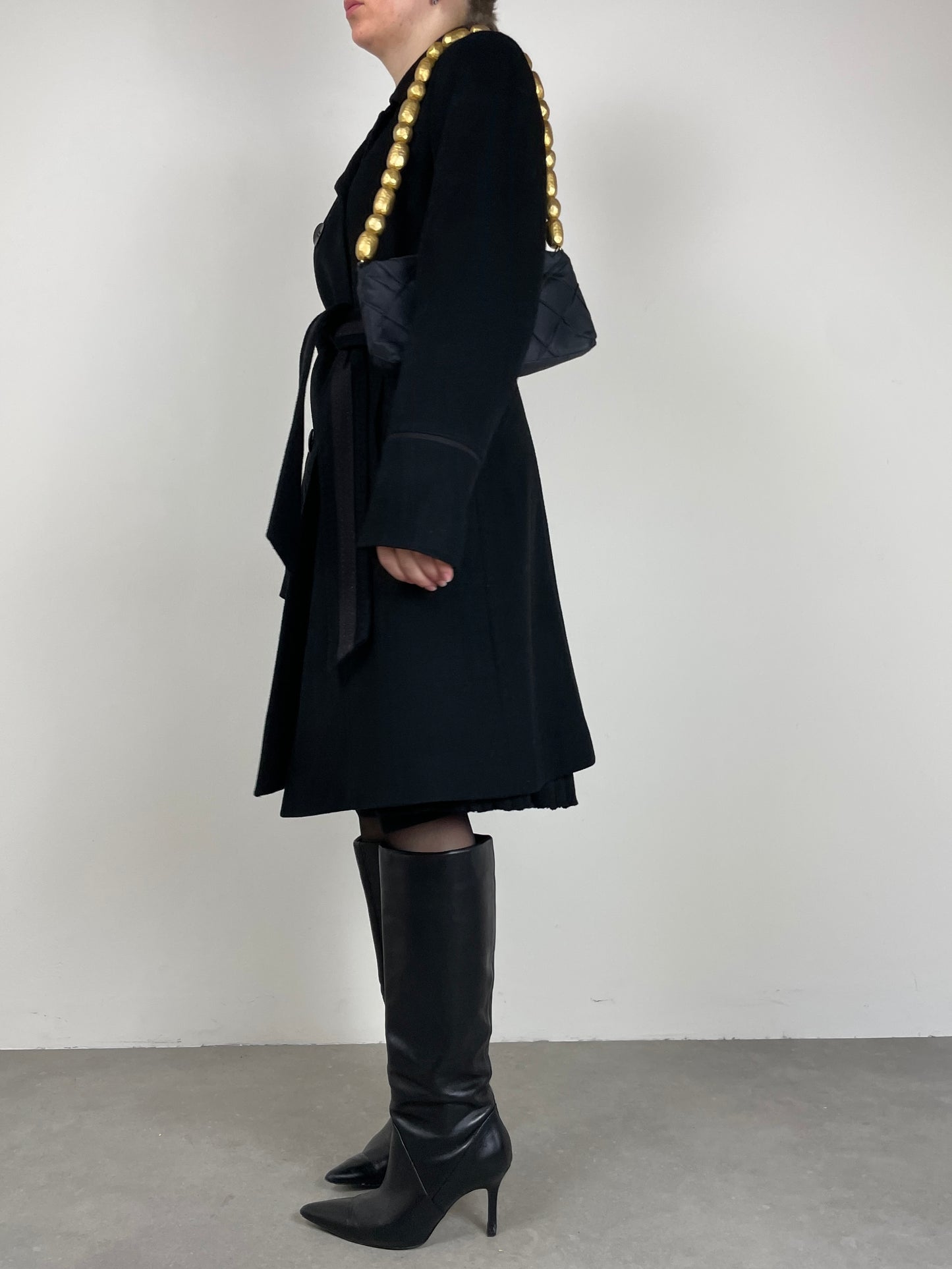 Cappotto in lana e cashmere nero
