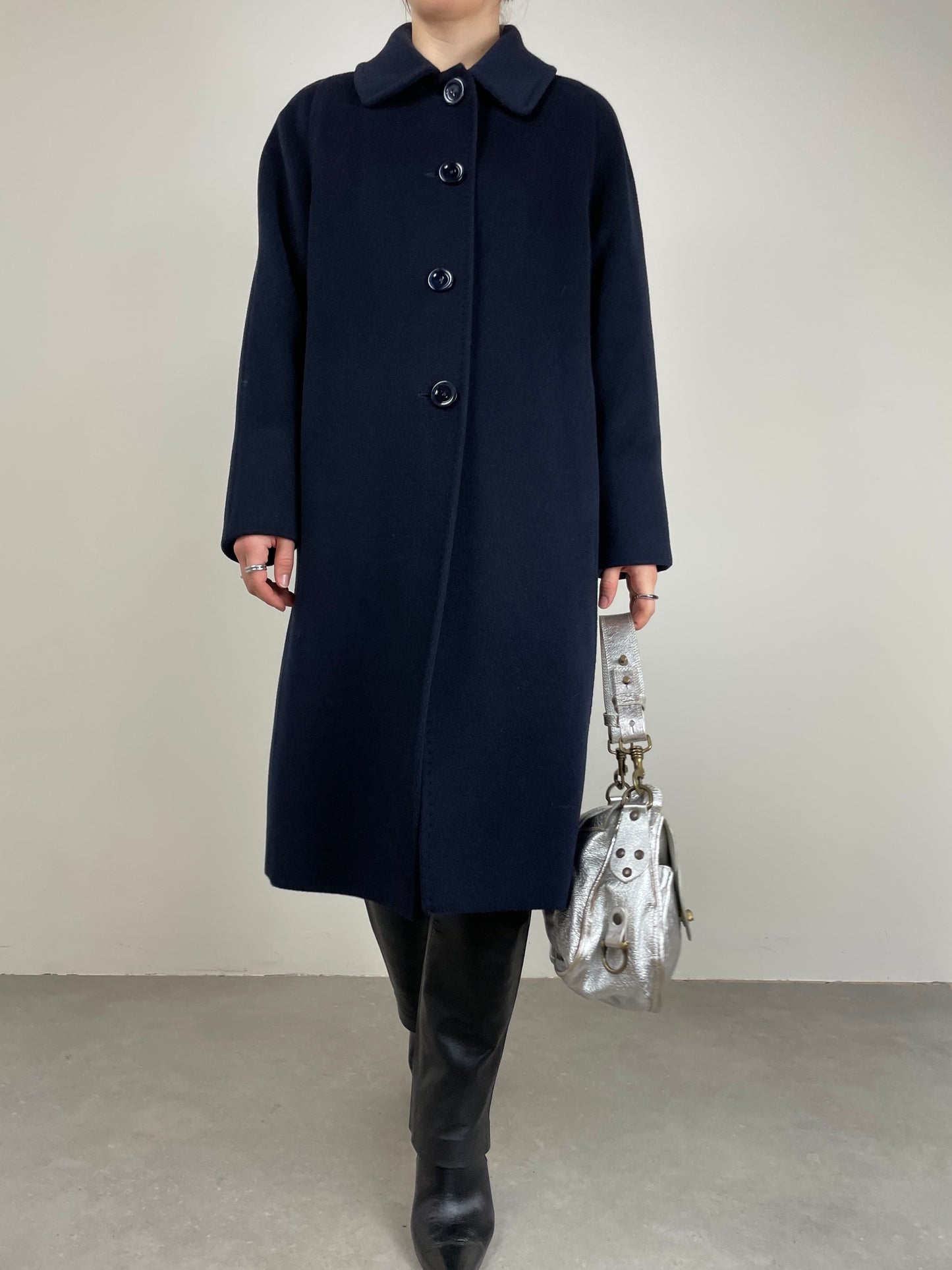 Cappotto Cinzia Rocca in pura lana vergine blu