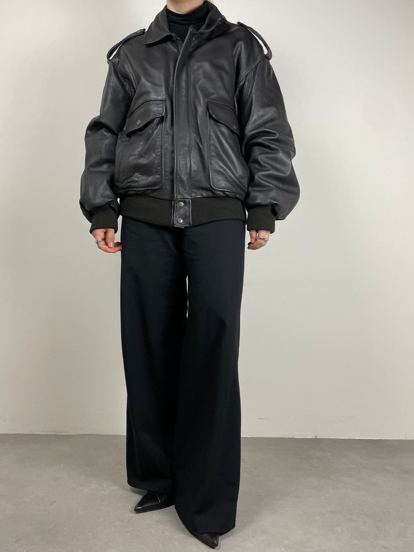 Bomber vintage in vera pelle