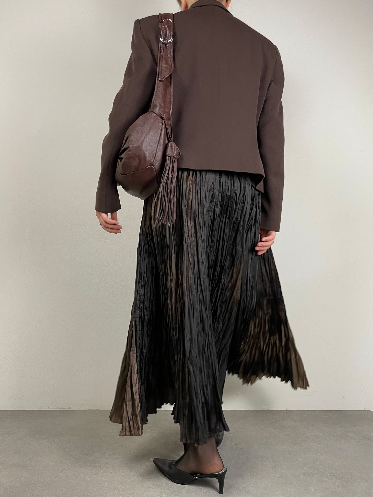 Hobo bag in pelle marrone