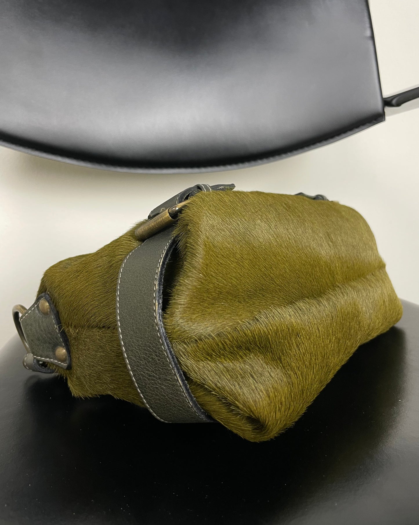 Made in Italy green leather bag