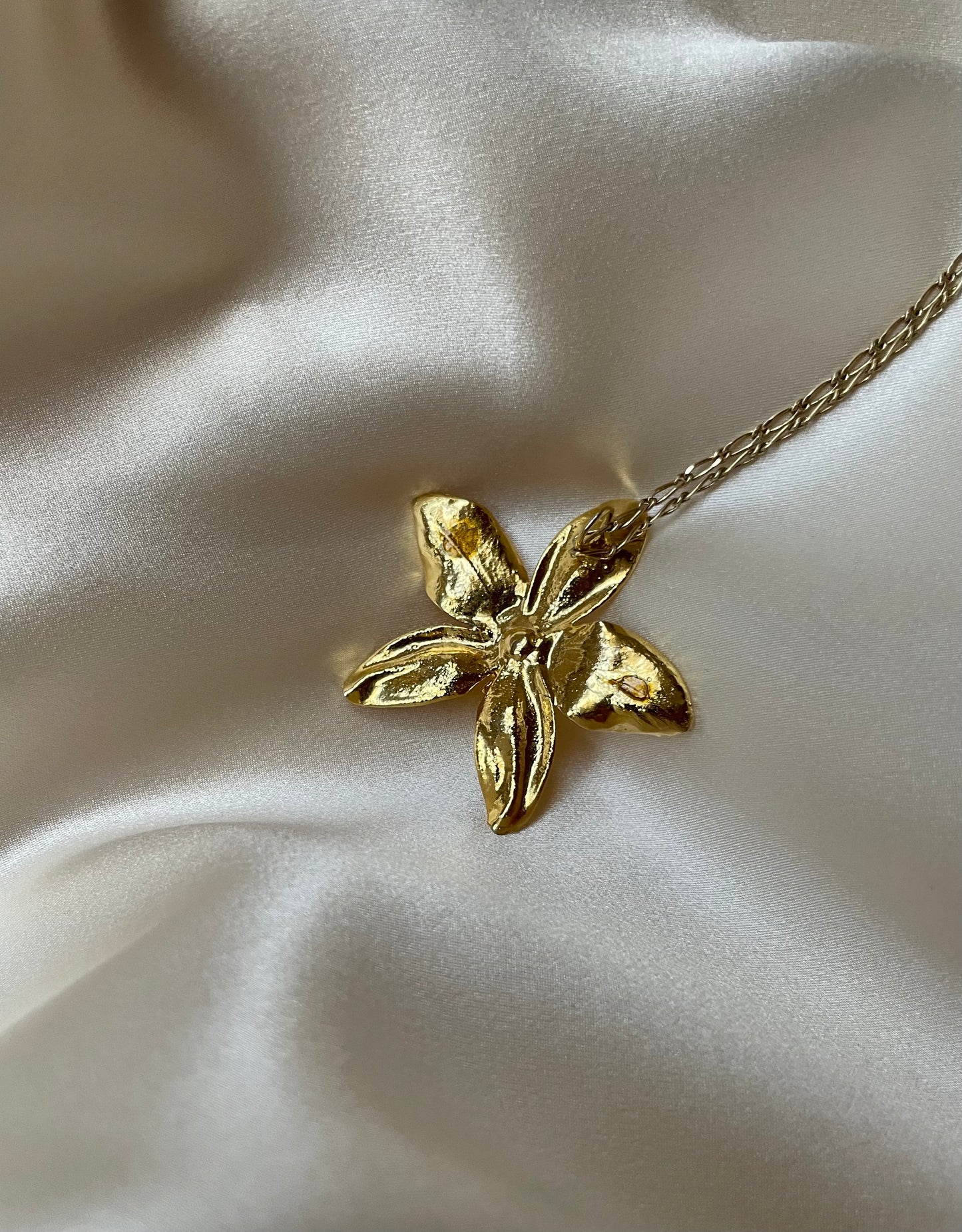 Collana in argento 925 con vera orchidea*