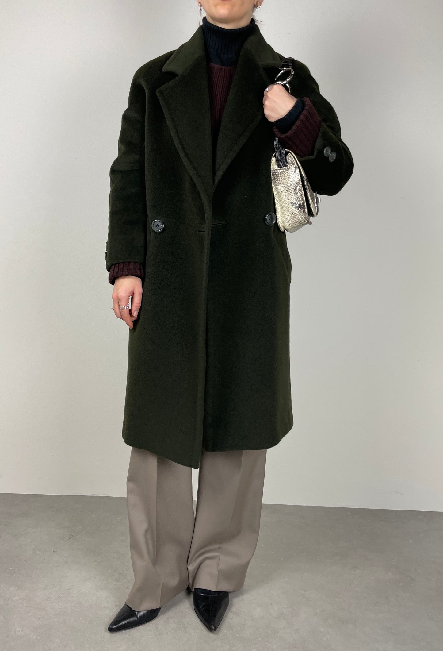 Green Piacenza wool coat