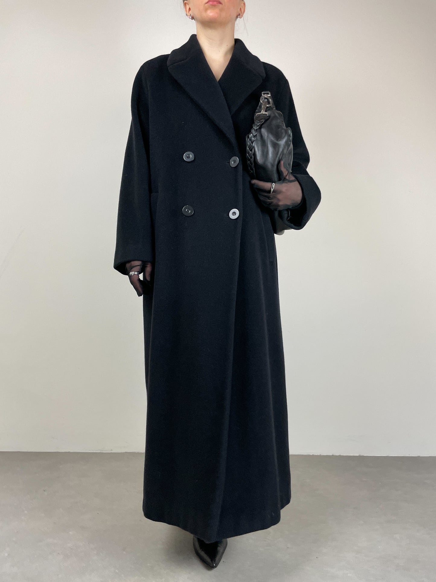 Cappotto nero Made in Italy in lana