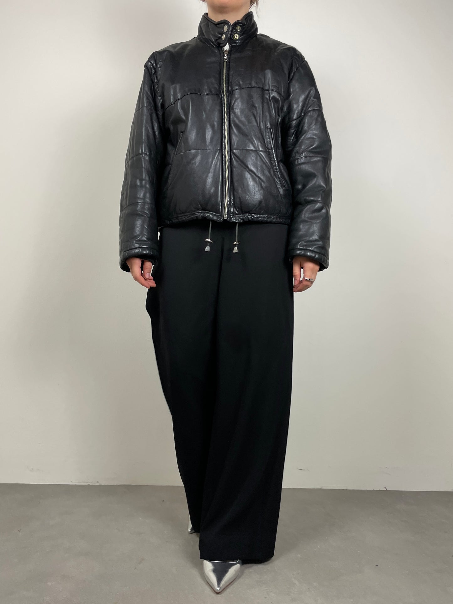 Piumino vintage in vera pelle