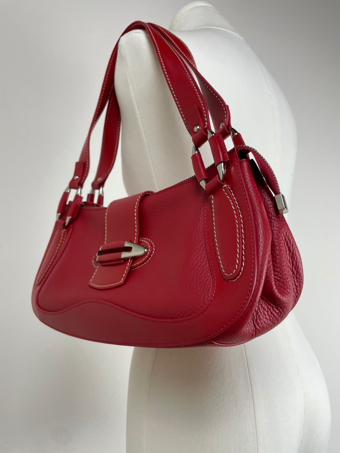 Borsa in vera pelle rossa