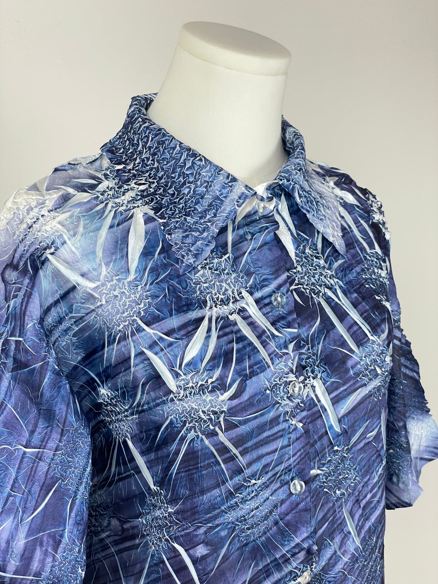 Camicia misto seta in tessuto effetto tridimensionale