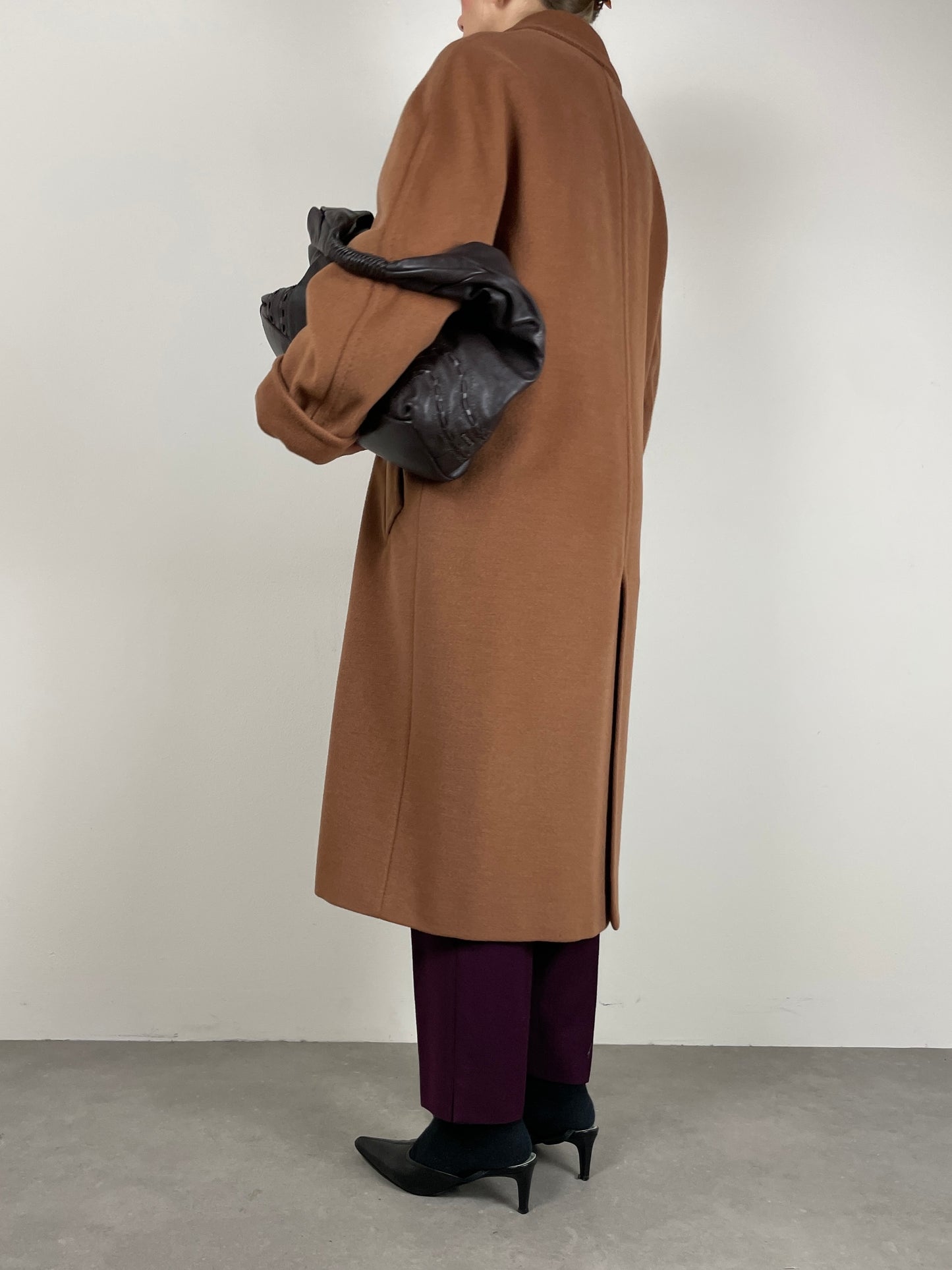 Cappotto in lana, angora e cashmere