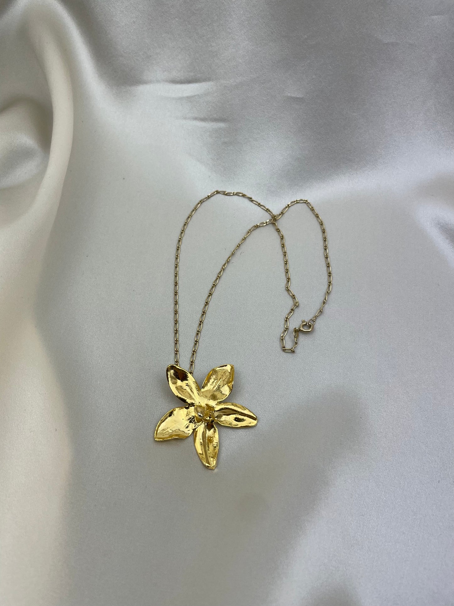 Collana in argento 925 con vera orchidea*