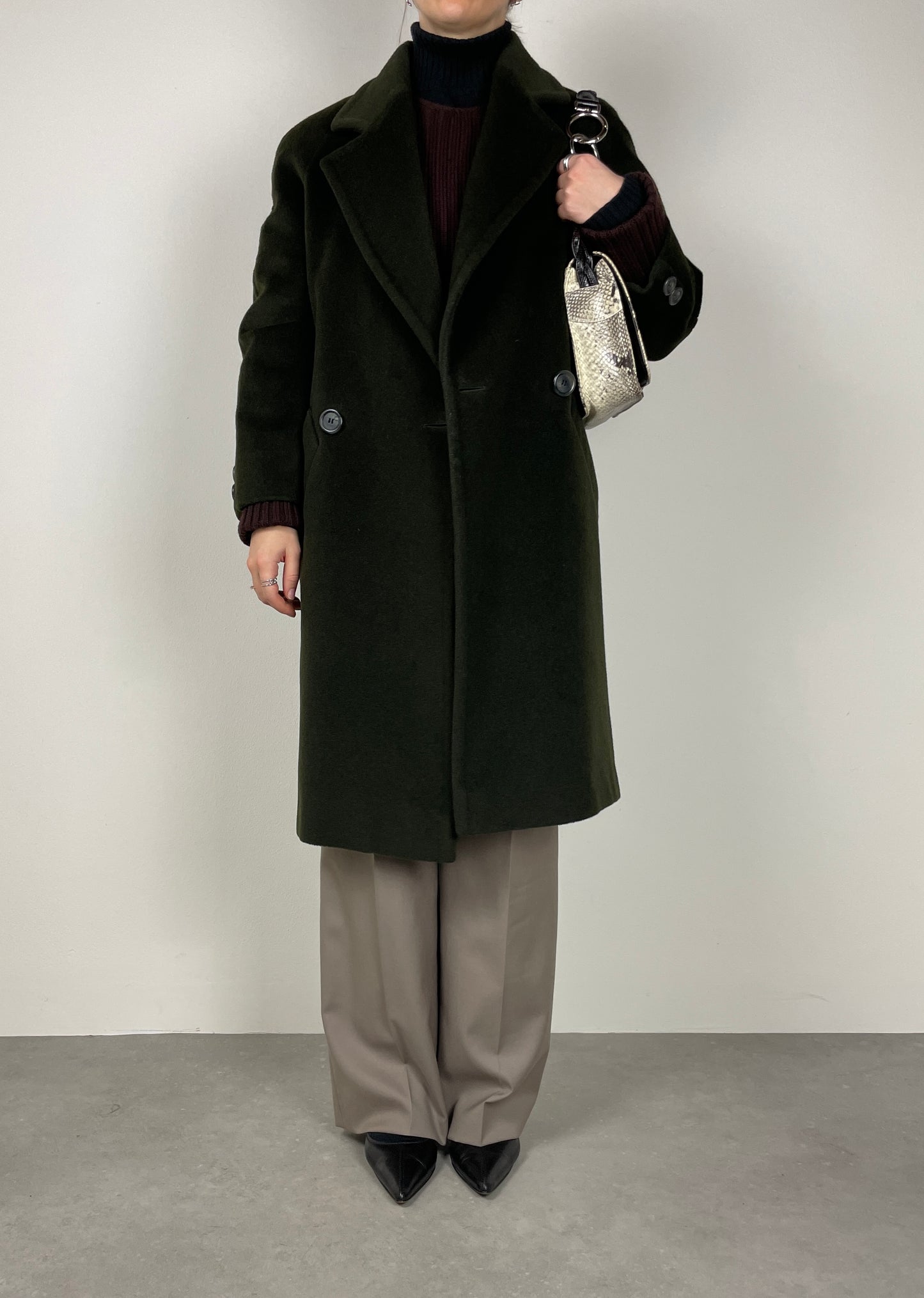 Green Piacenza wool coat