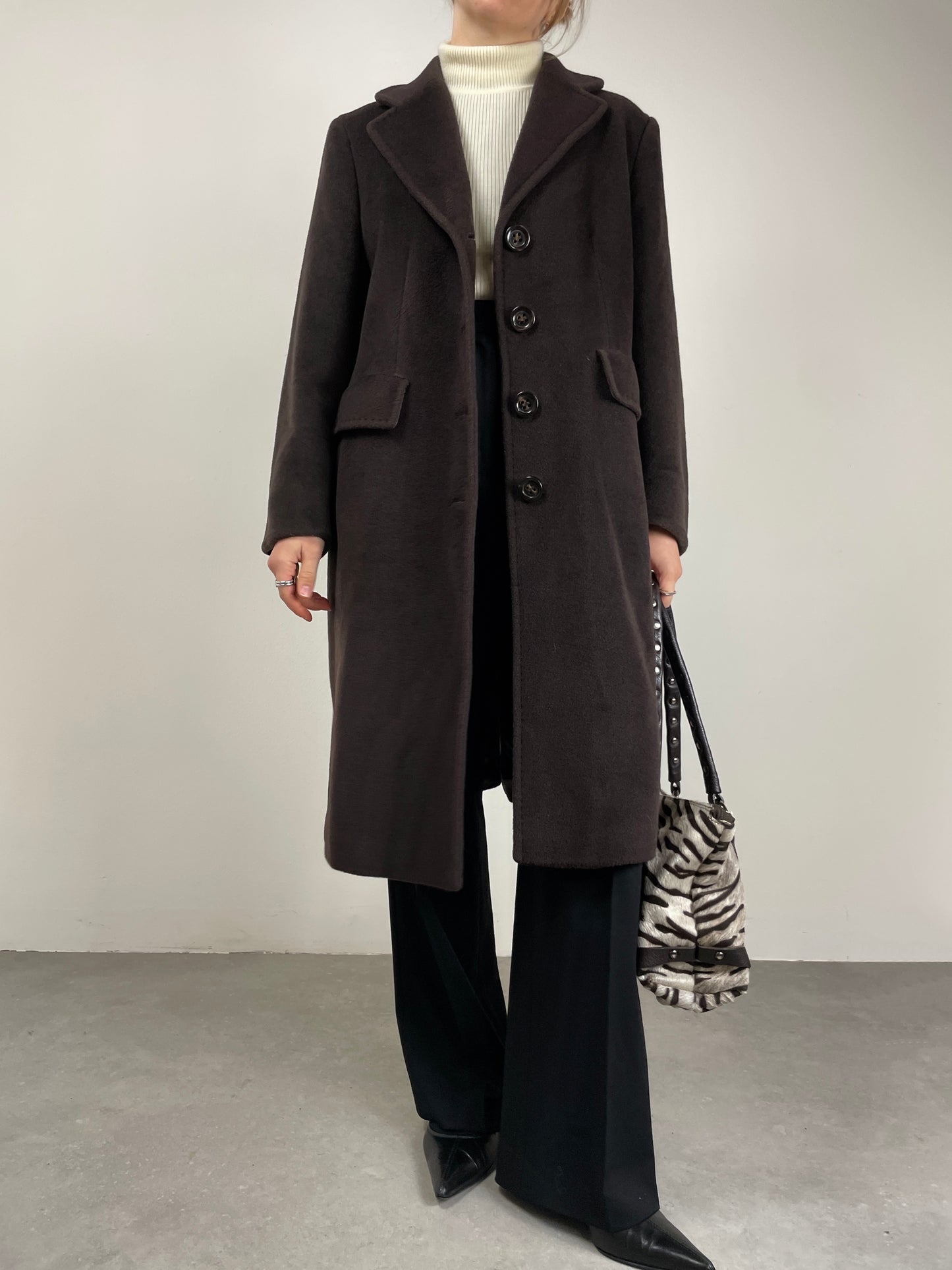 Cappotto Marella in lana marrone