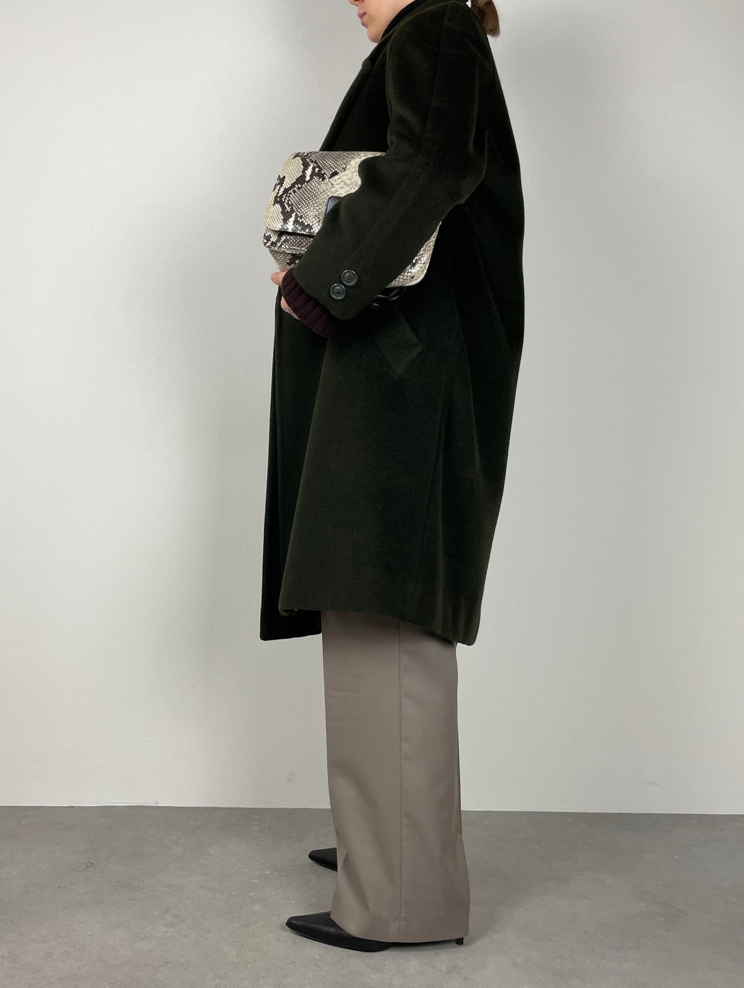 Green Piacenza wool coat