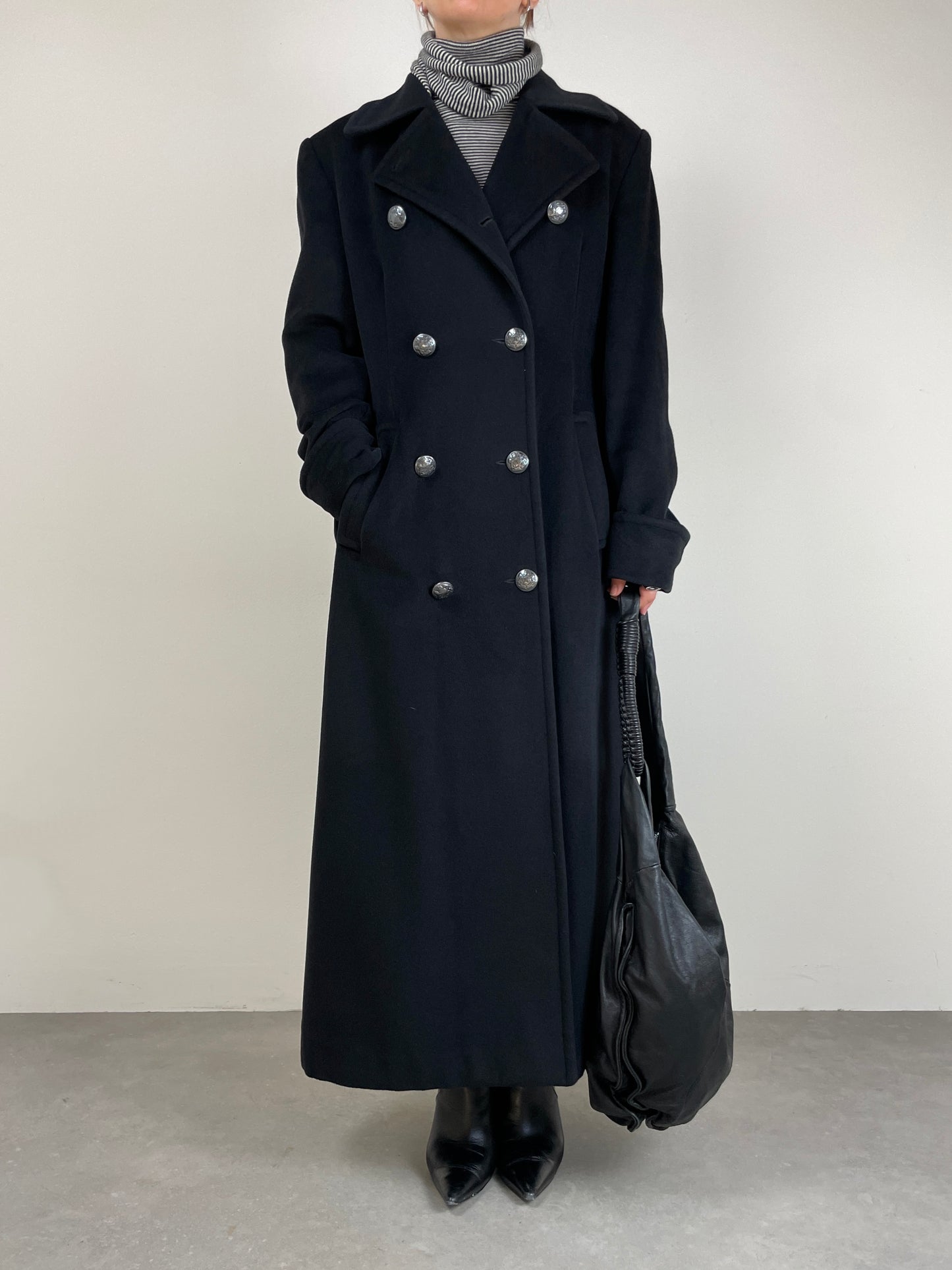 Cappotto in lana, angora e cashmere