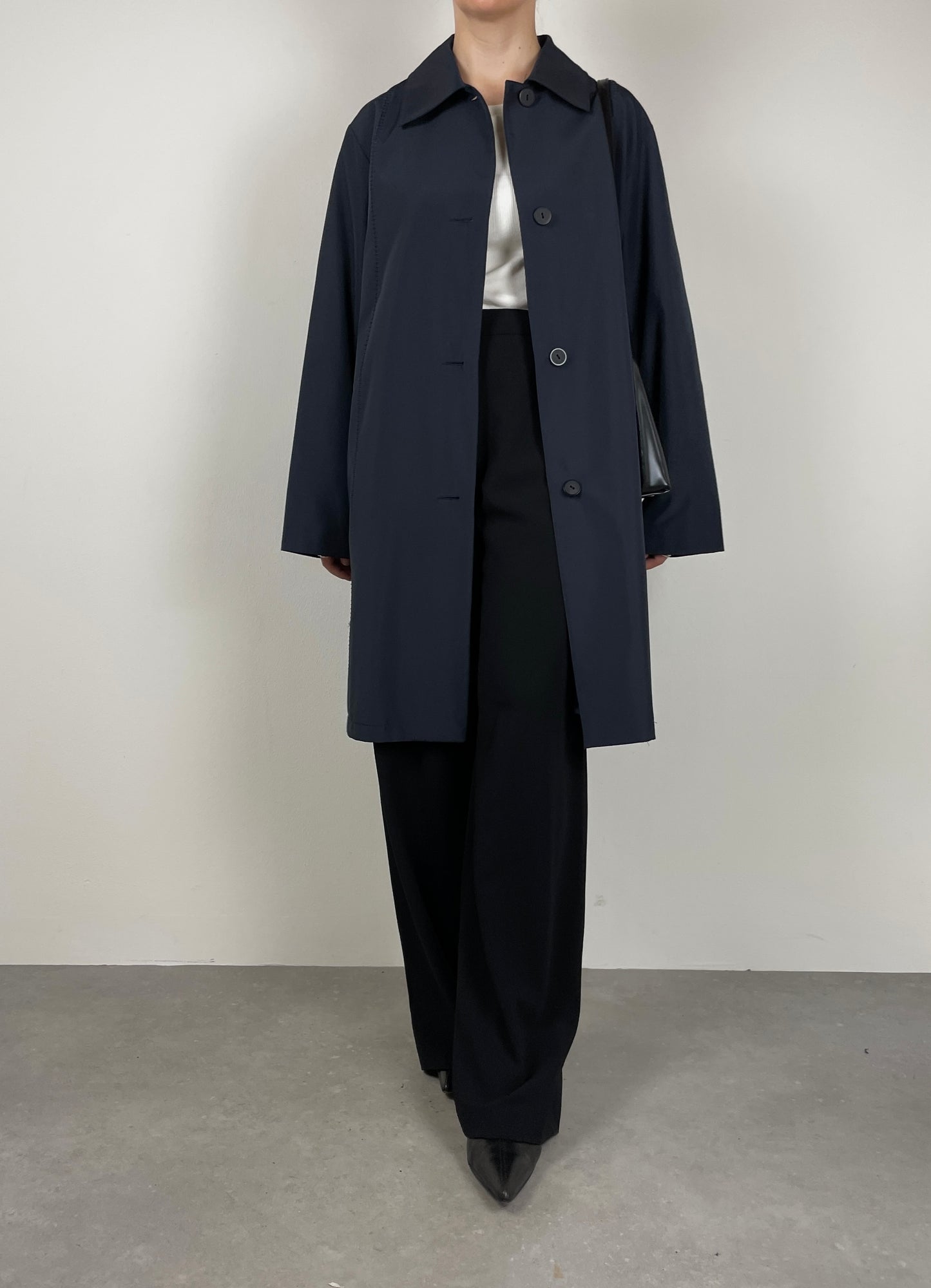 Minimal blue raincoat