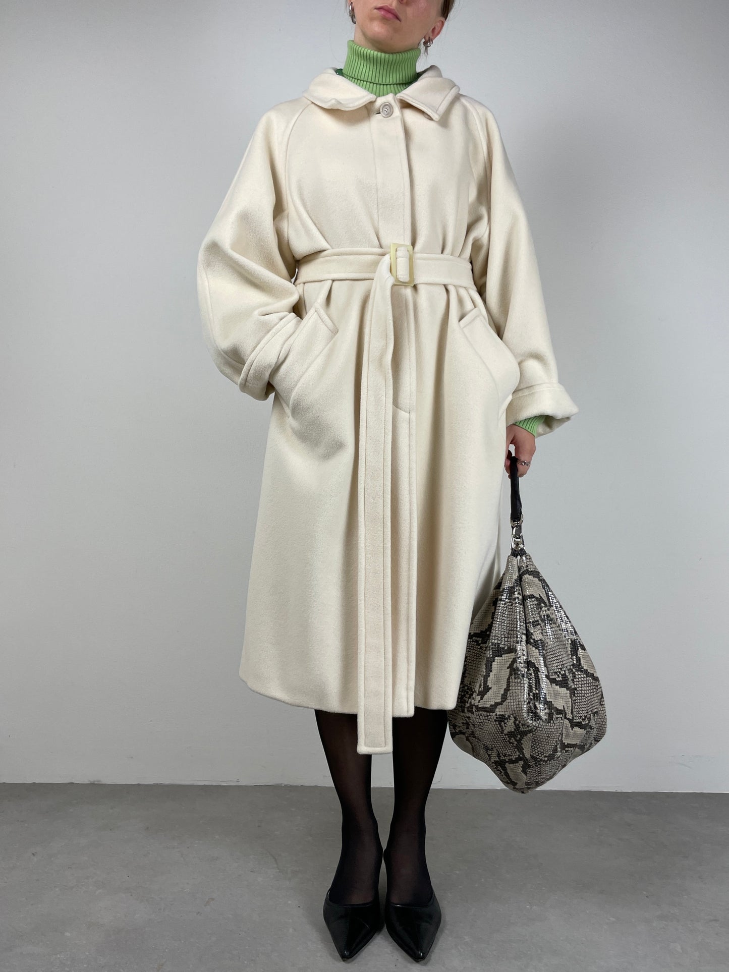 MAX MARA cappotto in lana color crema