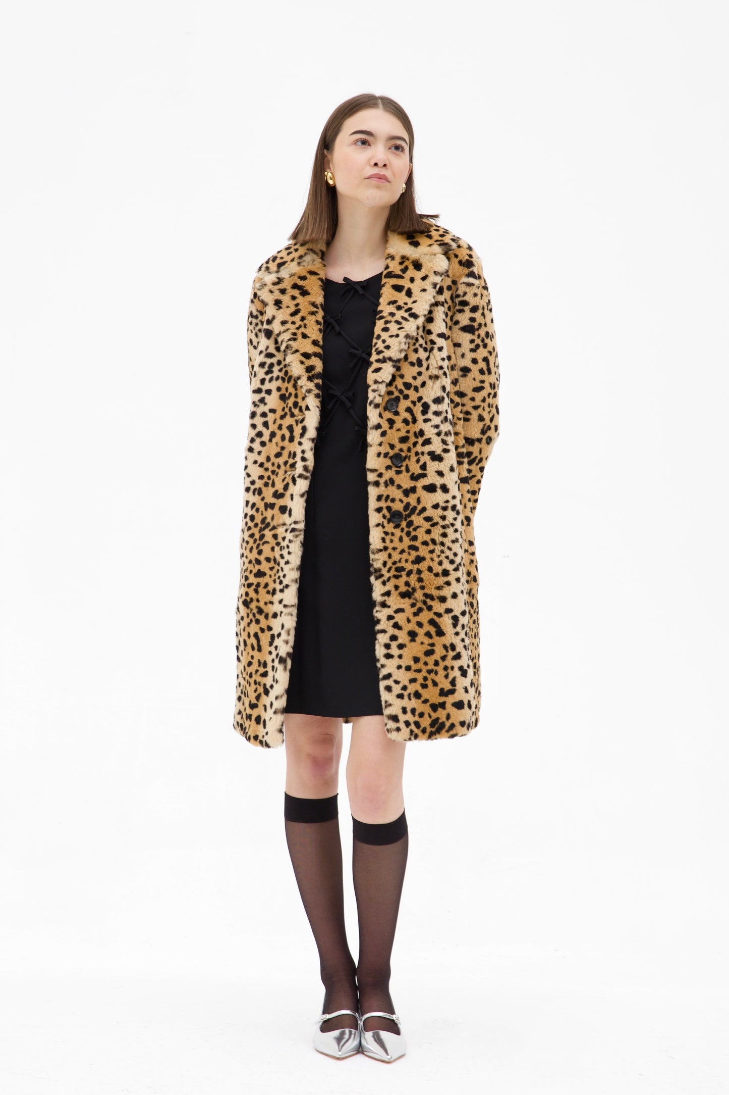 Pelliccia di coniglio vintage a fantasia leopardata