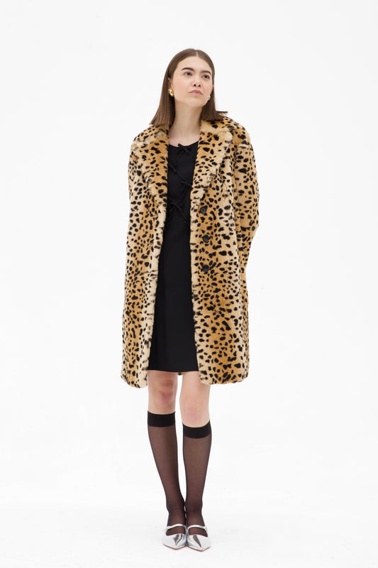 Pelliccia di coniglio vintage a fantasia leopardata