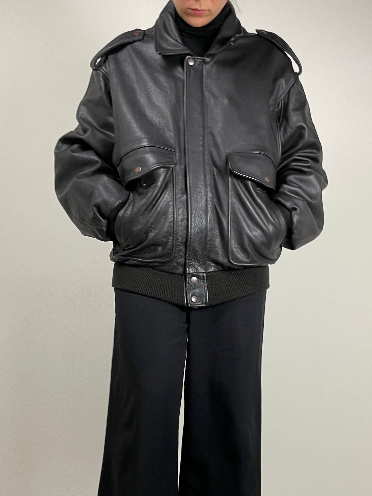 Bomber vintage in vera pelle