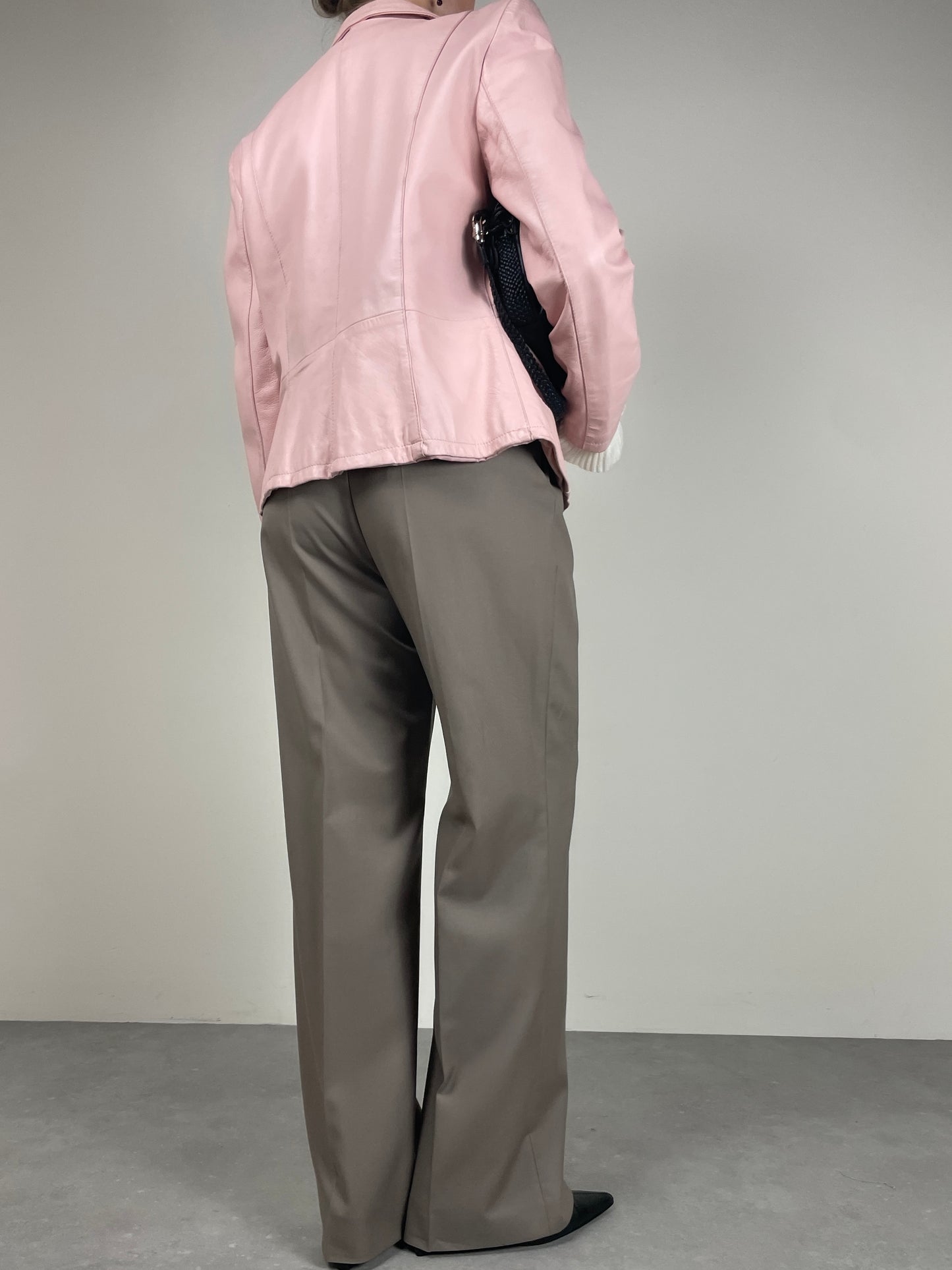 Giacca in vera pelle rosa