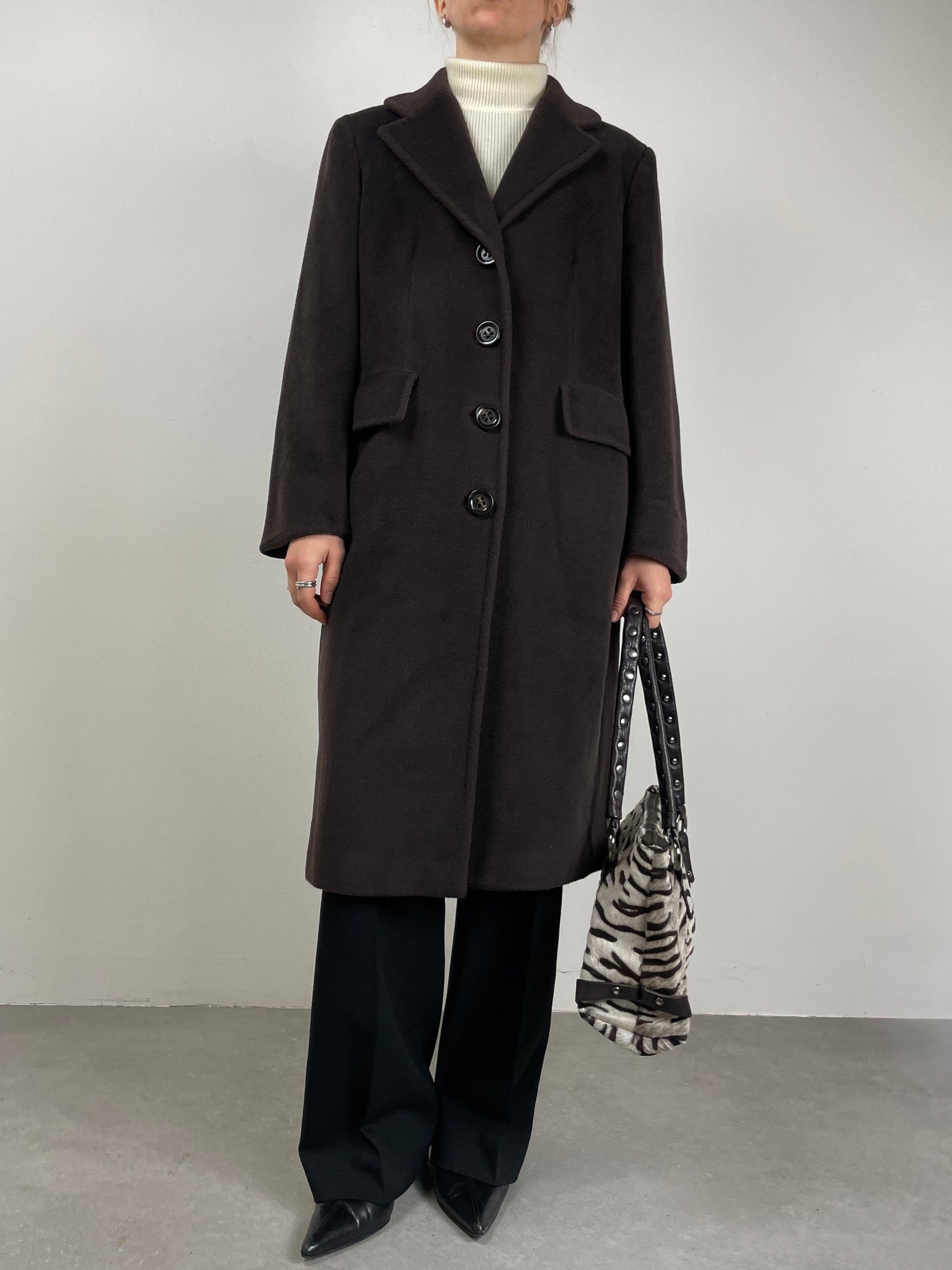 Cappotto Marella in lana marrone