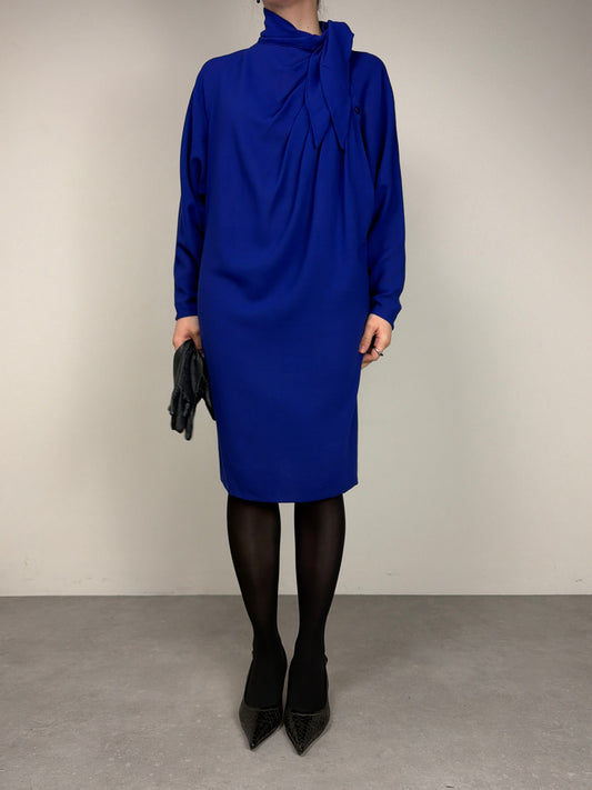 Abito vintage di Max Mara linea Pianoforte in lana blu