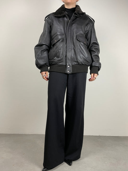 Bomber vintage in vera pelle