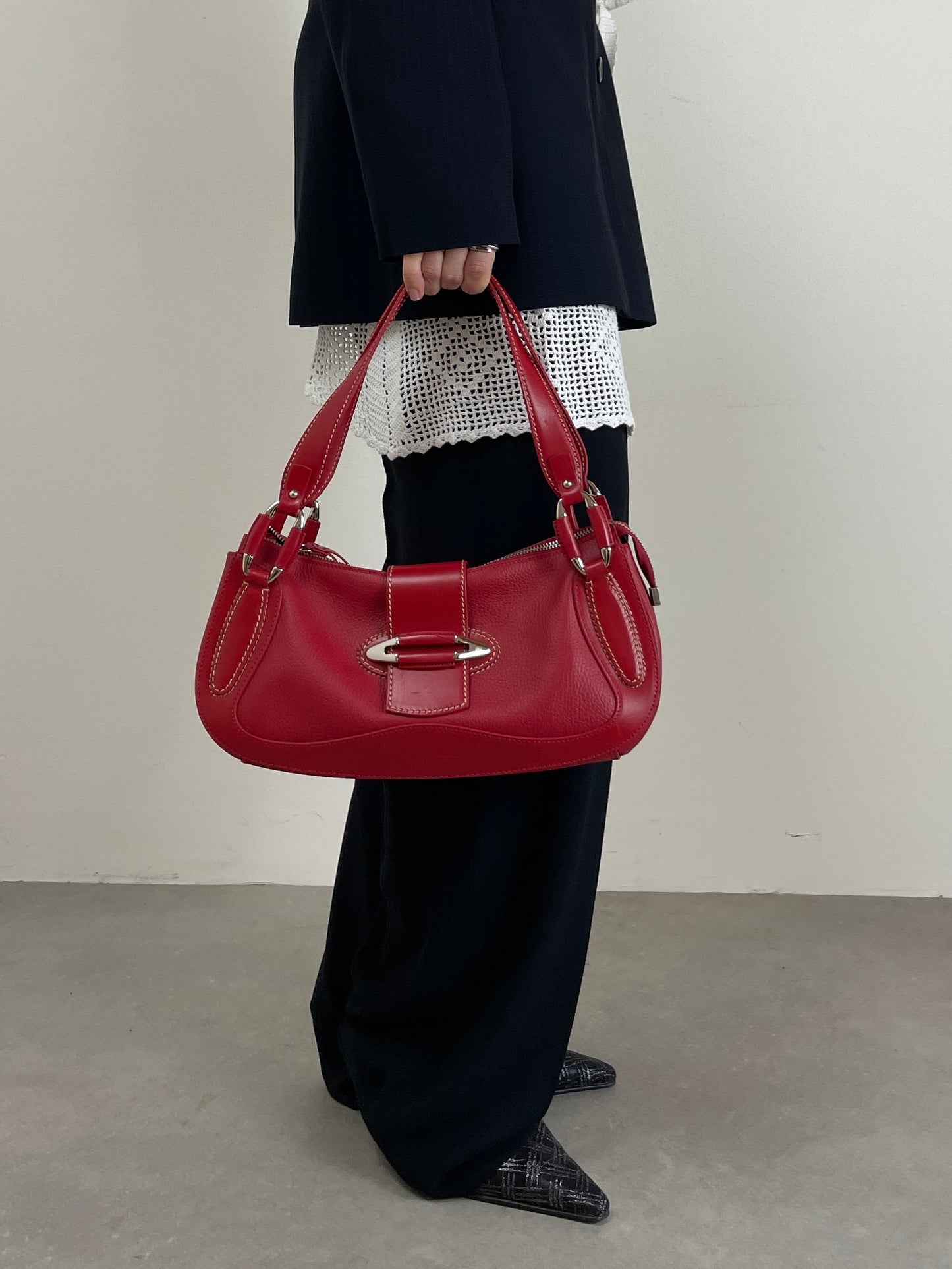 Borsa in vera pelle rossa