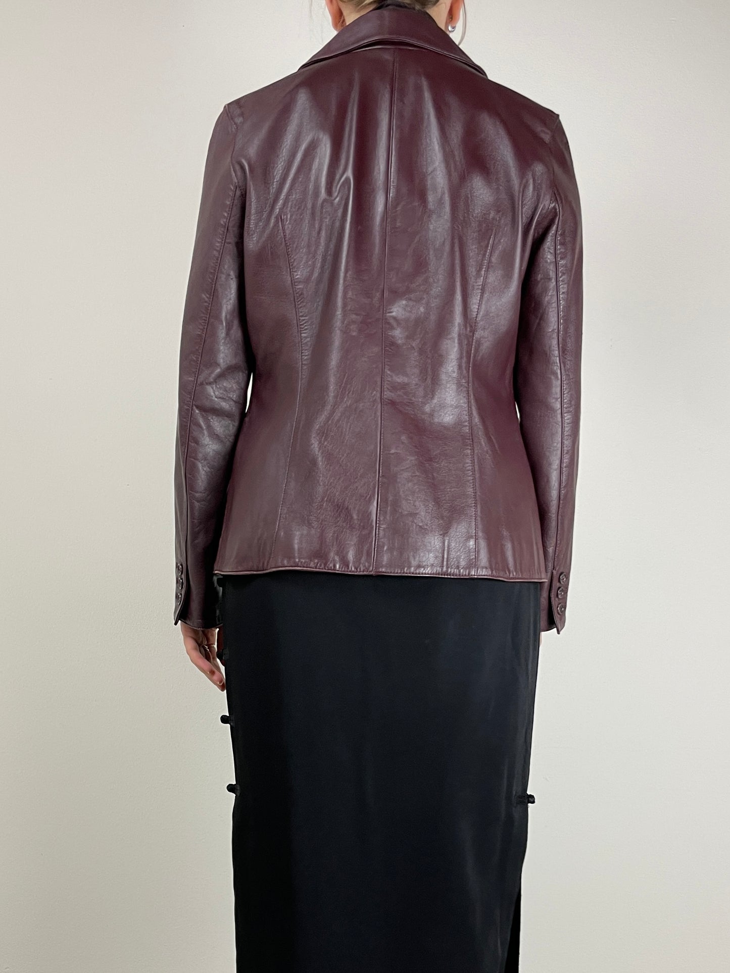Giacca vera pelle bordeaux