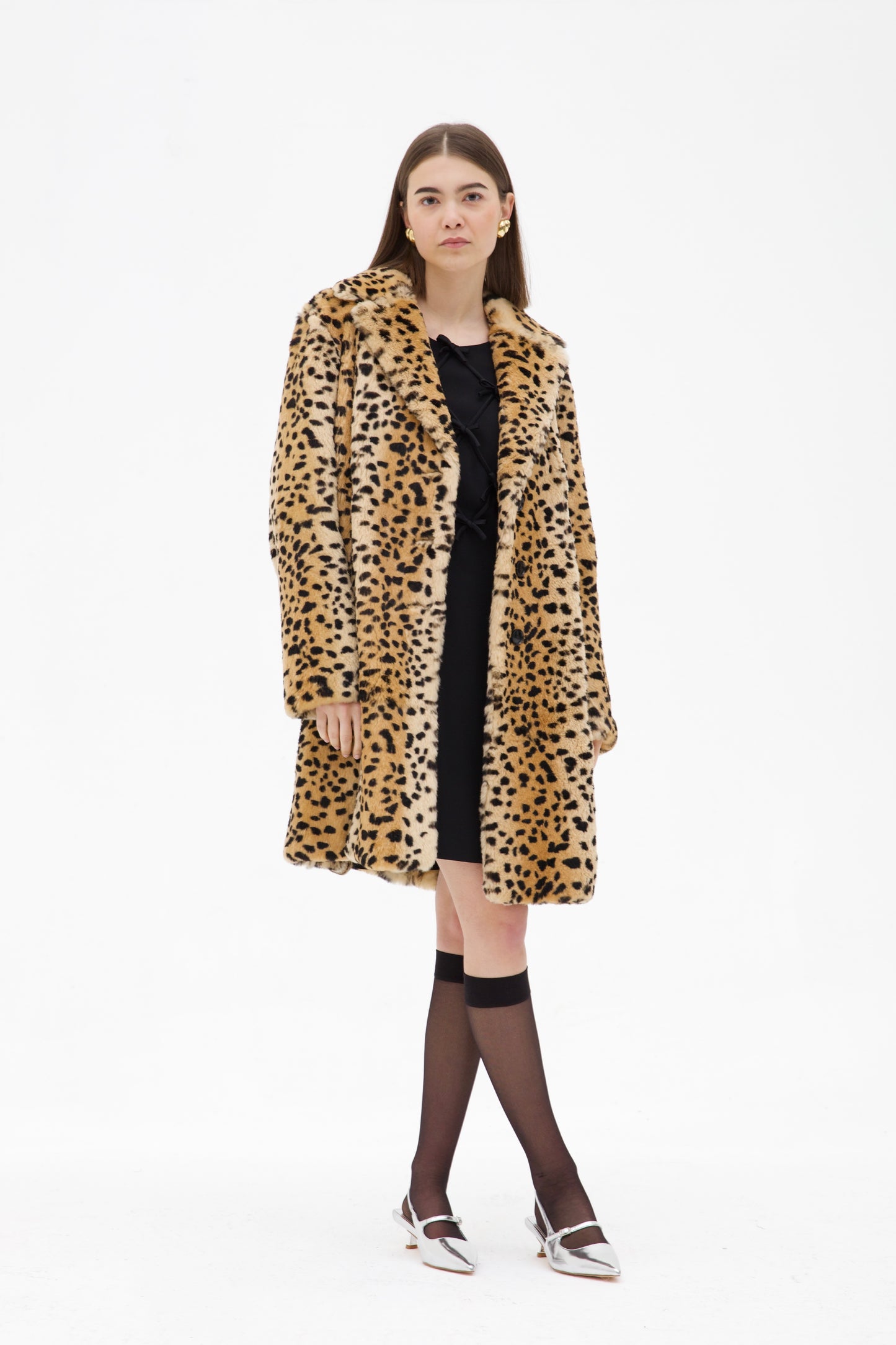 Pelliccia di coniglio vintage a fantasia leopardata