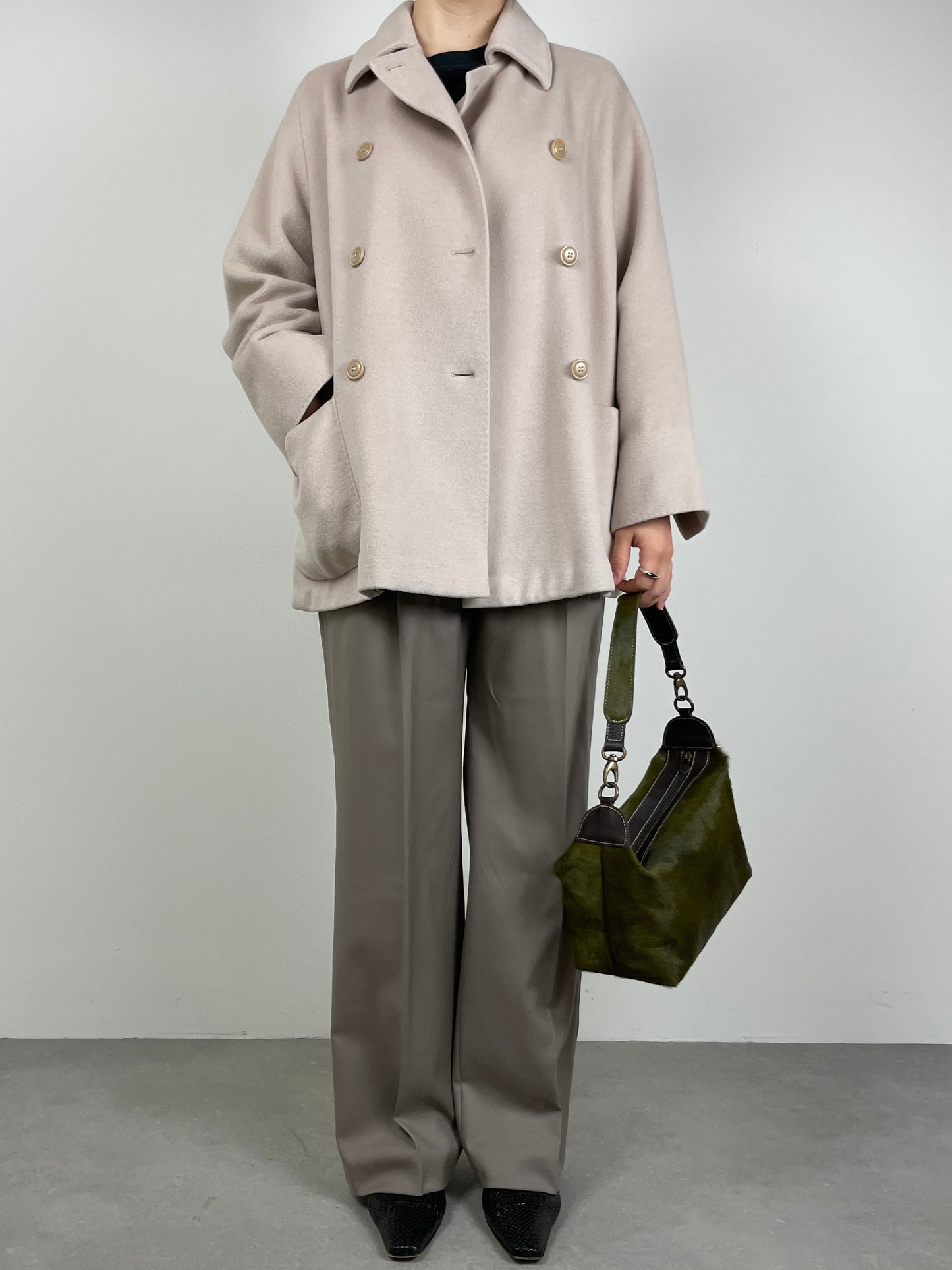 MAX MARA caban in Lana, angora e cashmere