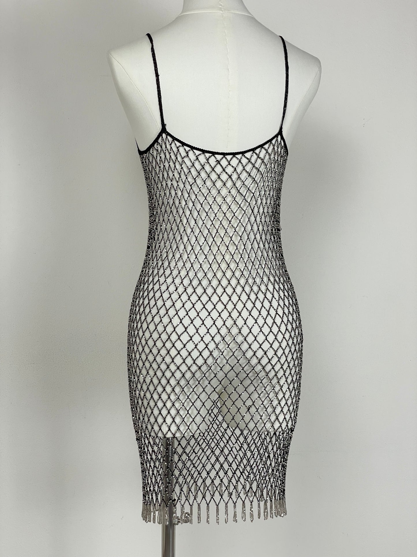 Sottoveste a rete con perline