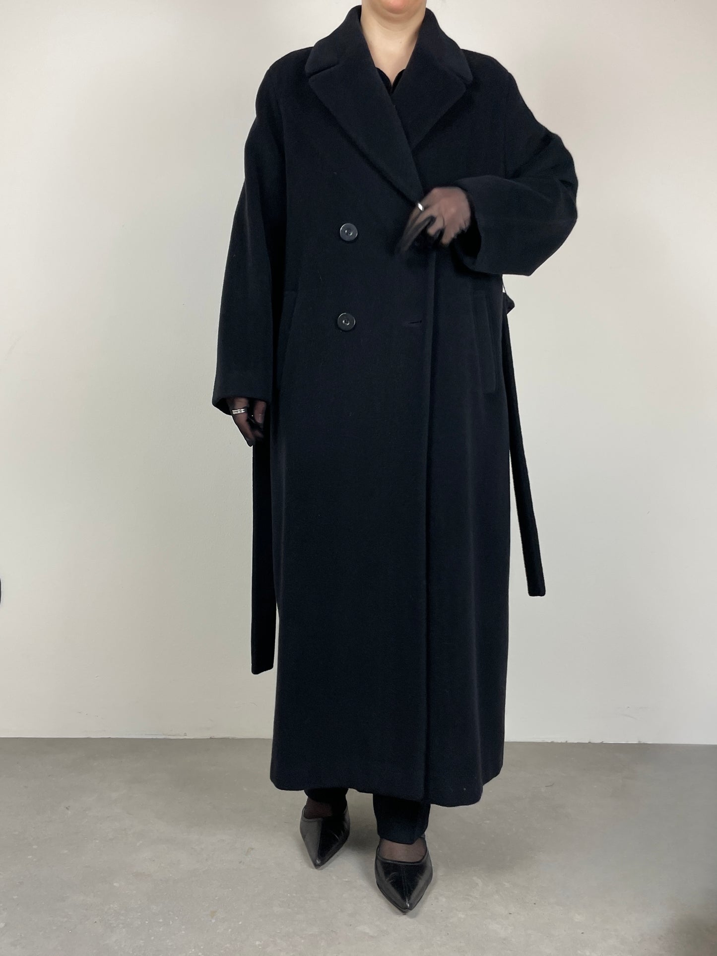 Cappotto nero Made in Italy in lana
