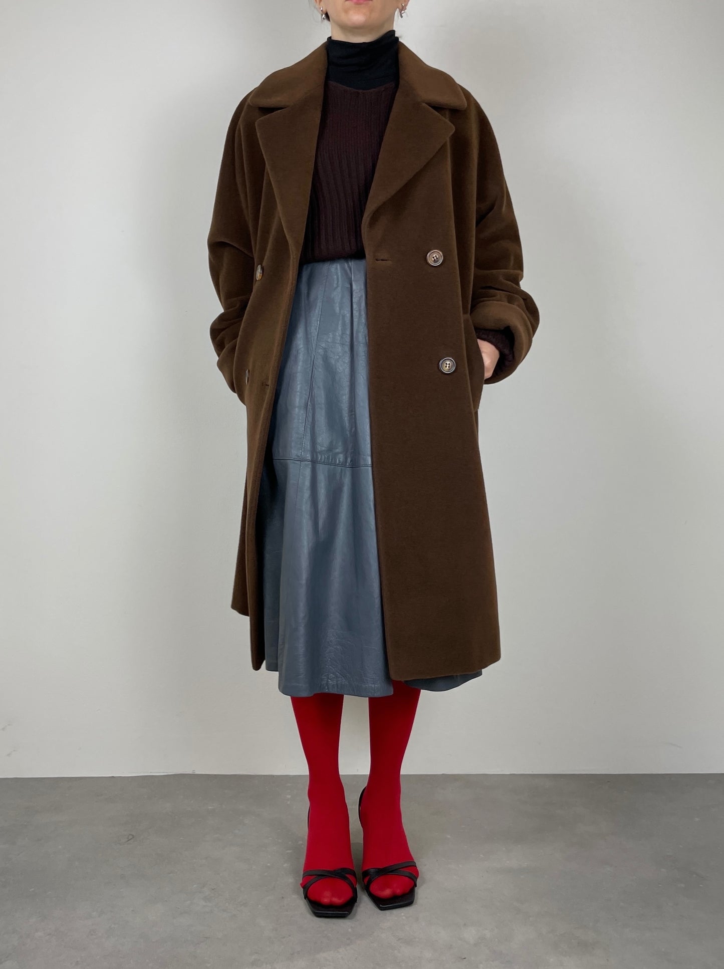 Wool and cashmere chocolate coat