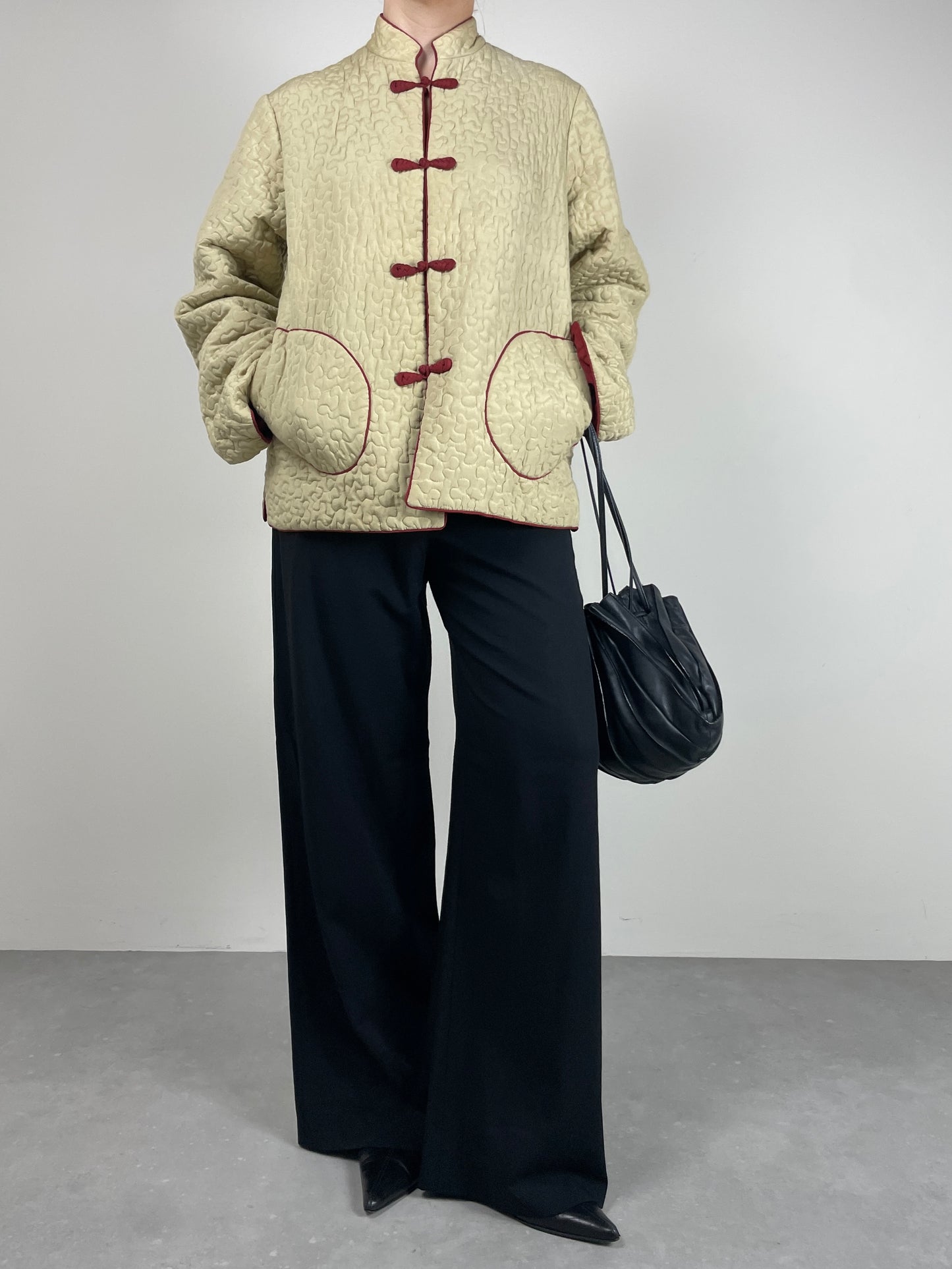 Piumino vintage in seta e cotone double face